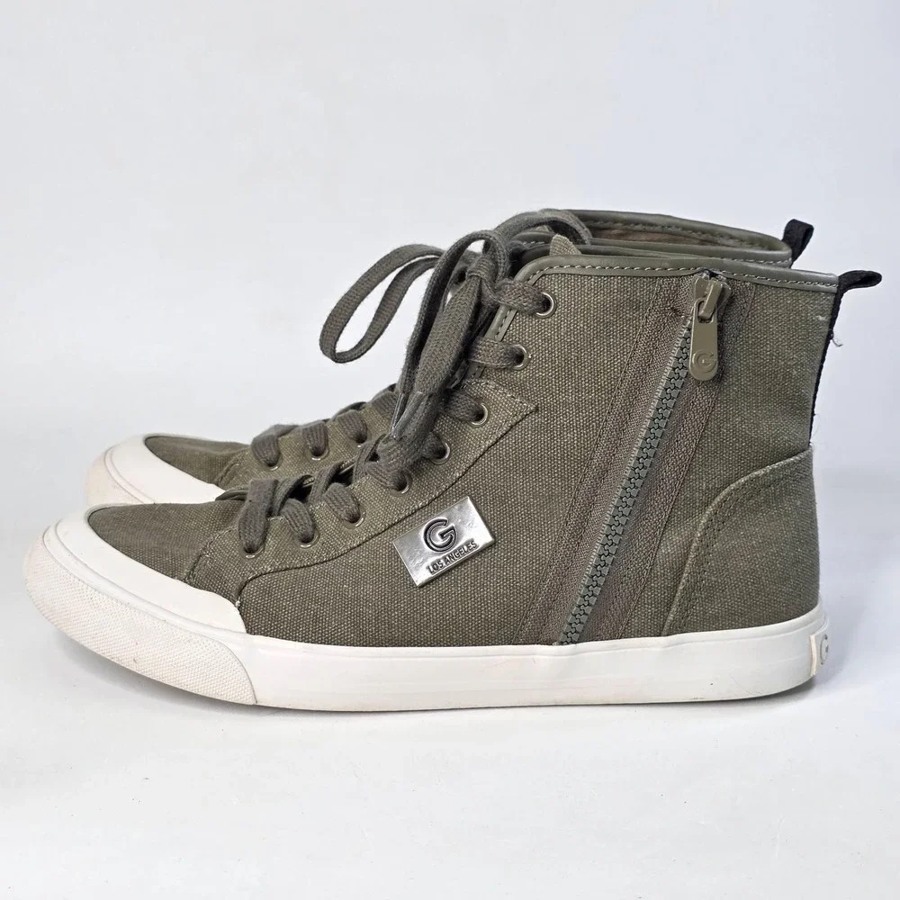 GBG Los Angeles by Guess Orliaz Olive Green Canvas High Top Sneakers Size 9.5 M